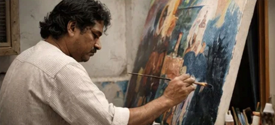 Visual artist at work